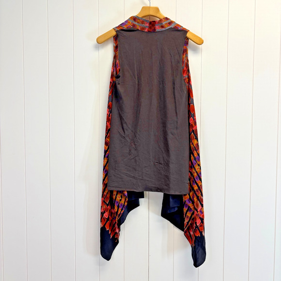 W by Worth Womens Quiet Luxury Whimsical Artsy Silk Cardigan Vest Size XP Boho - Picture 2 of 7